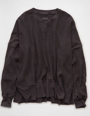 AE Big Hug Crew Neck Waffle Sweatshirt | AE