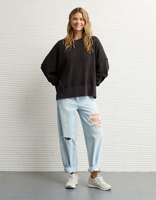 AE Big Hug Crew Neck Waffle Sweatshirt