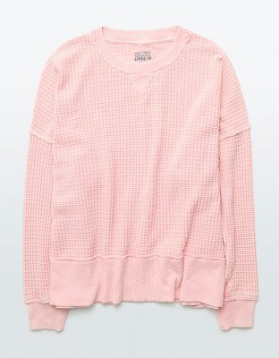 AE Big Hug Crew Neck Waffle Sweatshirt