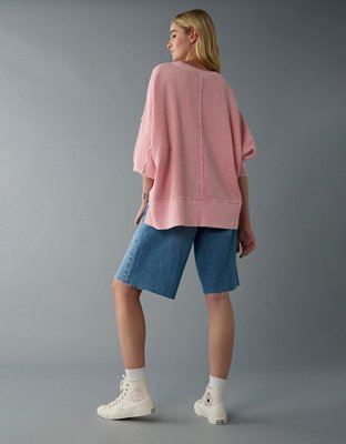 AE Big Hug Crew Neck Waffle Sweatshirt