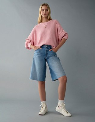 AE Big Hug Crew Neck Waffle Sweatshirt