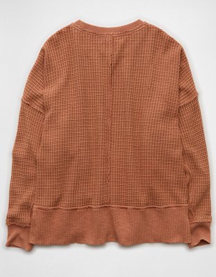 AE Big Hug Crew Neck Waffle Sweatshirt