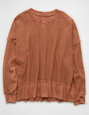 AE Big Hug Crew Neck Waffle Sweatshirt