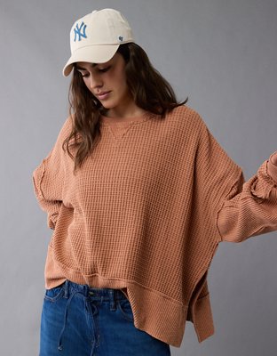 AE Big Hug Crew Neck Waffle Sweatshirt