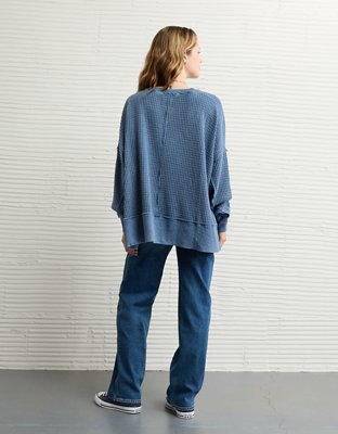 AE Big Hug Crew Neck Waffle Sweatshirt