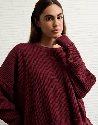 AE Big Hug Crew Neck Waffle Sweatshirt