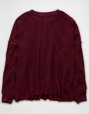 AE Big Hug Crew Neck Waffle Sweatshirt