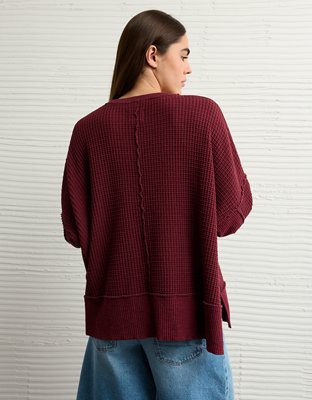 Chandail en molleton gaufré à col rond Big Hug AE