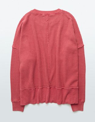 AE Big Hug Crew Neck Waffle Sweatshirt