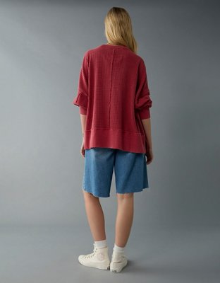 AE Big Hug Crew Neck Waffle Sweatshirt