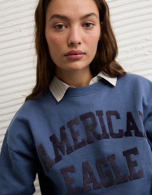 AE Velvet Graphic Crew Neck Sweatshirt