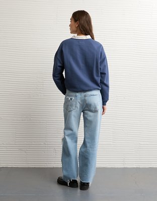 AE Velvet Graphic Crew Neck Sweatshirt