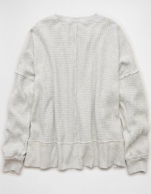 AE Big Hug Crew Neck Waffle Sweatshirt
