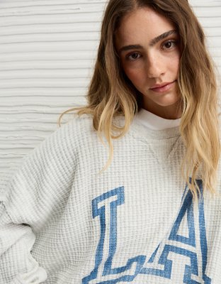 AE Big Hug Crew Neck Waffle Sweatshirt