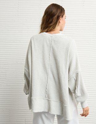 AE Big Hug Crew Neck Waffle Sweatshirt