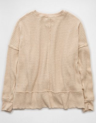 AE Big Hug Crew Neck Waffle Sweatshirt