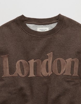 AE London Velvet Graphic Crew Neck Sweatshirt