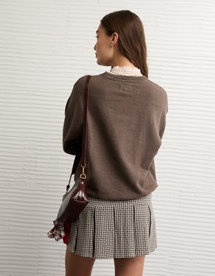 AE London Velvet Graphic Crew Neck Sweatshirt