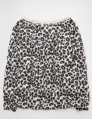 AE Big Hug Off-The-Shoulder Waffle Sweatshirt