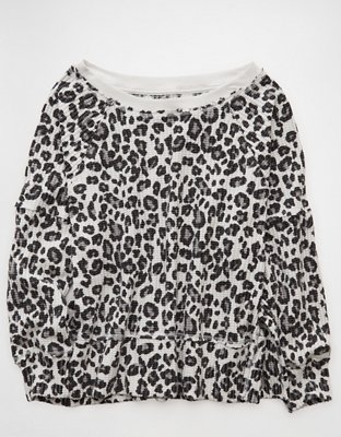 AE Big Hug Off-The-Shoulder Waffle Sweatshirt