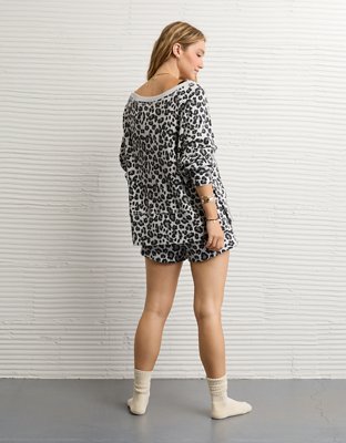 AE Big Hug Off-The-Shoulder Waffle Sweatshirt