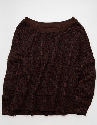 AE Big Hug Off-The-Shoulder Waffle Sweatshirt