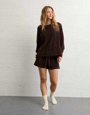 AE Big Hug Off-The-Shoulder Waffle Sweatshirt