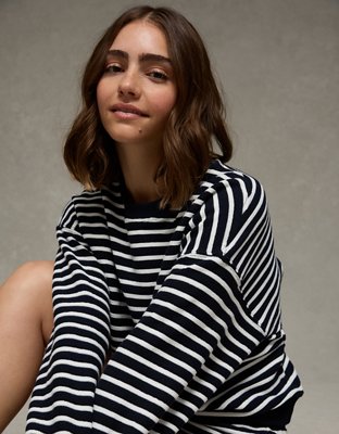 AE Textured Crew Neck Sweatshirt | American Eagle