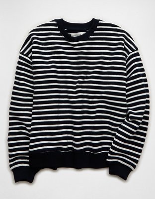 AE Textured Crew Neck Sweatshirt