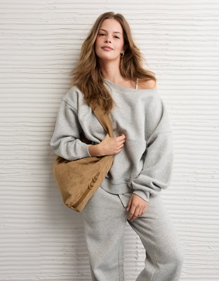 AE Everyday Luxe Off-the-Shoulder Sweatshirt