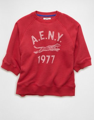 MEER. SHORT LENGTH SWEATSHIRT メーア　スウェット AE Campus Short-Sleeve Sweatshirt | American Eagle