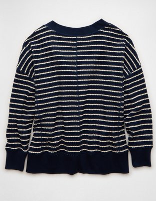 AE Big Hug V-Neck Waffle Sweatshirt