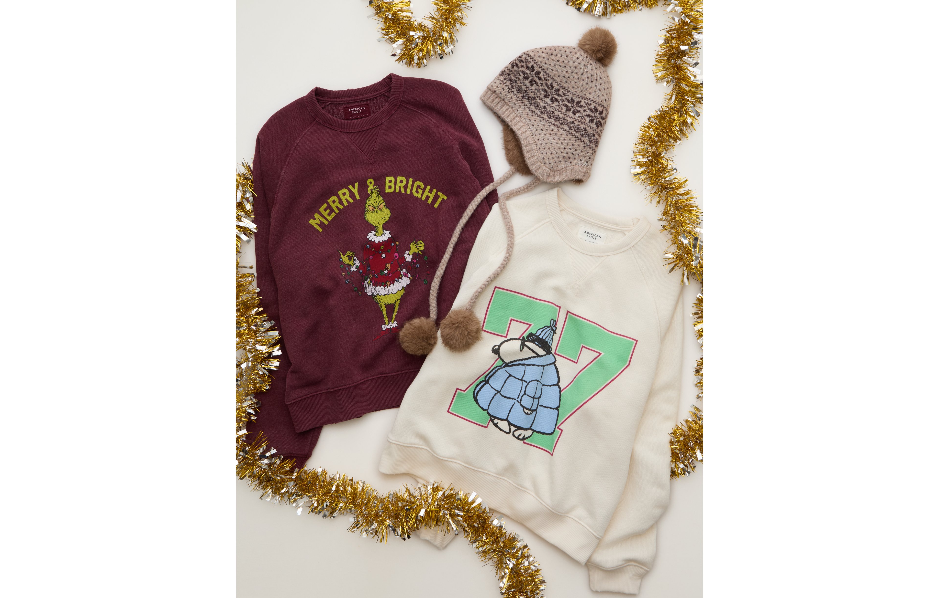AE Holiday Graphic Crew Neck Sweater