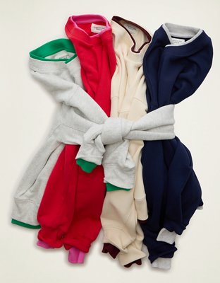 Женская толстовка American Eagle AE Twice As Nice Crew Neck, цвет: Кремовый — фото 6