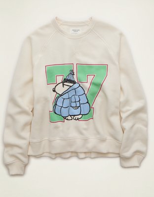 Женский свитер American Eagle AE Snoopy Graphic Crew Neck, цвет: Меловой — фото 3
