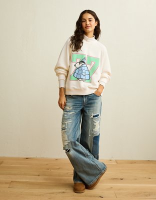 AE Snoopy Graphic Crew Neck Sweater
