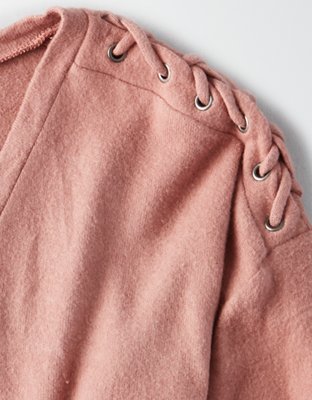 American Eagle AE SOFT & SEXY LACE UP SHOULDER V-Neck — фото 5