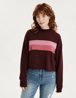 Download AE Fleece Mock Neck Cropped Sweatshirt