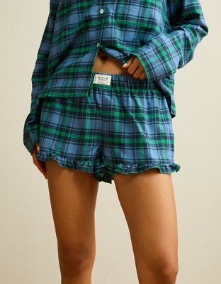 AE Ruffle Flannel Boxer Shorts 