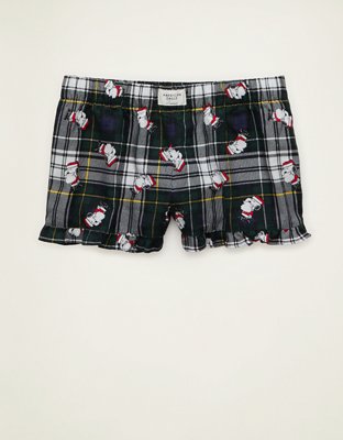 Short de pyjama en flanelle à volants Snoopy AE