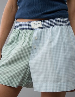 AE Gingham Colorblock Boxer Sleep Short