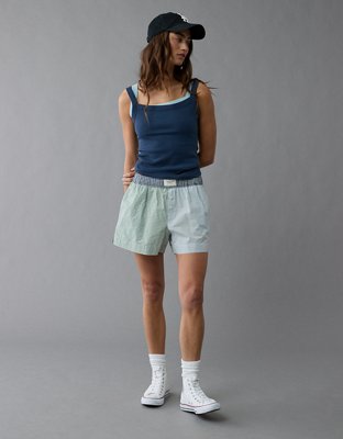 AE Gingham Colorblock Boxer Sleep Short