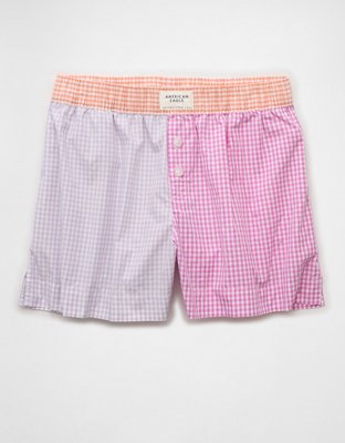 AE Gingham Colorblock Boxer Sleep Short