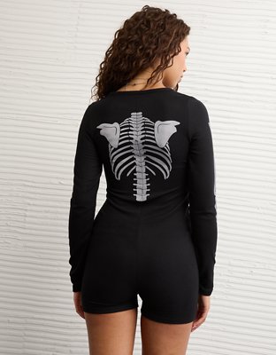 AE Skeleton Luxe Plush PJ Romper