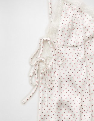 AE Satin Lace Lounge Romper | American Eagle