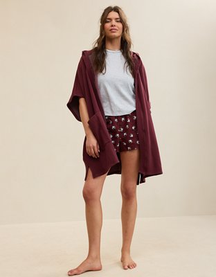 Женская накидка Aerie Hooded Fleece Cape, цвет: Королевский синий ягодный — фото 5