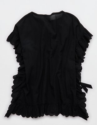 Aerie Embroidered Scalloped Pullover