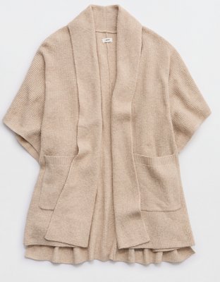 Aerie Waffle Shawl Cape