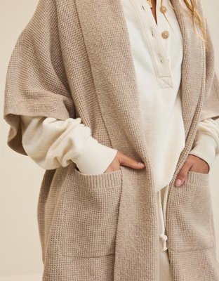 Aerie Waffle Shawl Cape