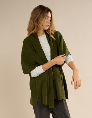 Aerie Waffle Shawl Cape